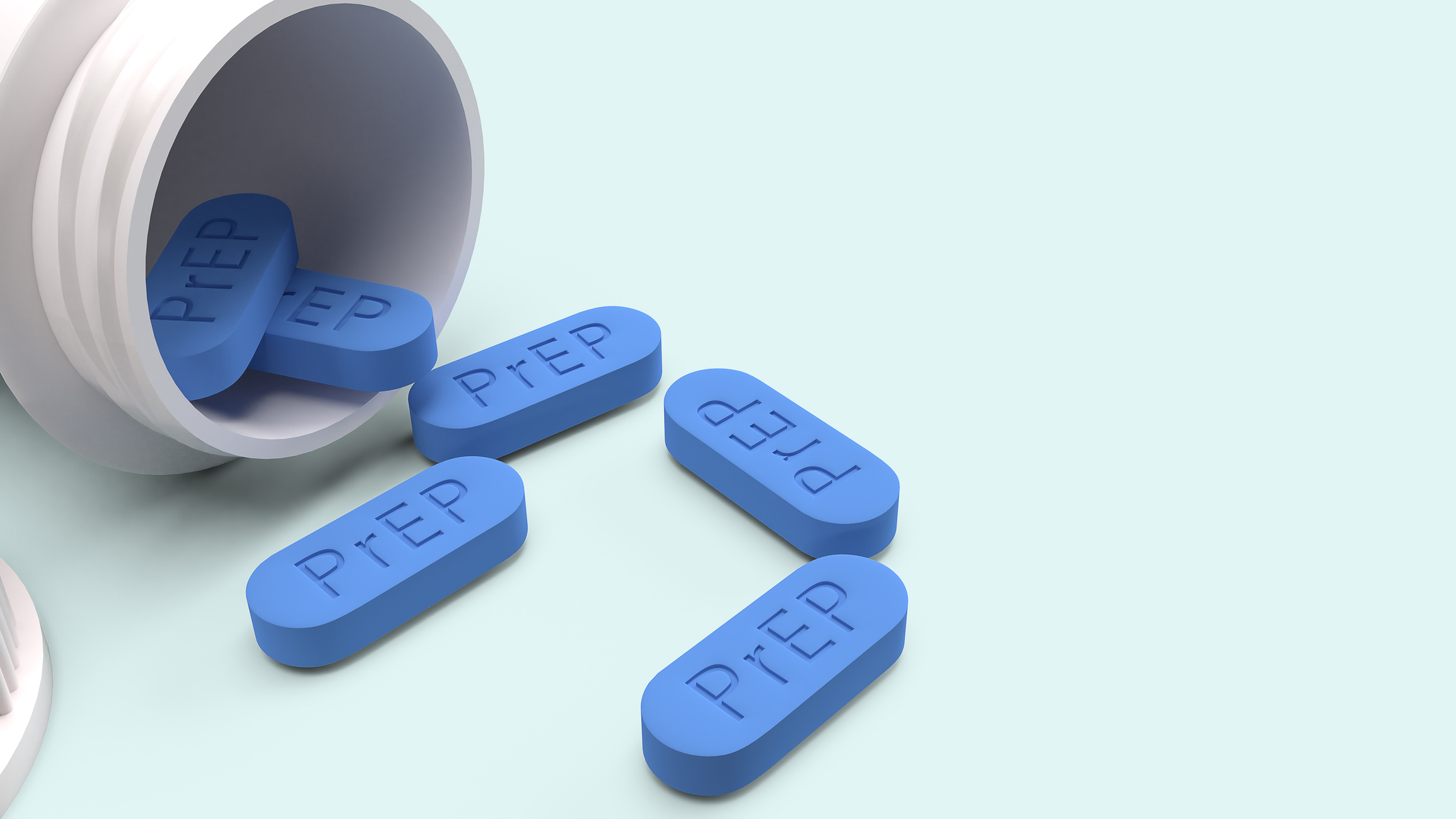 PrEP is HIV prevention pill for medical concept 3d rendering.