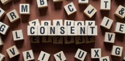 Consent word concept on cubes